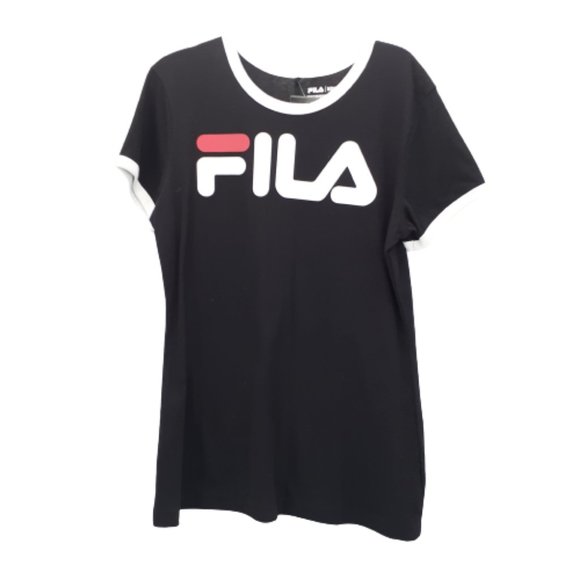 FILA Classic Women's Ringer Tee Medium | New with Tags | Black/White/Red - Picture 3 of 5
